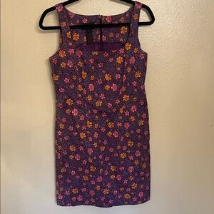 Vintage 90’s Ralph Lauren Cotton Tank Purple Floral Mini Dress 10
